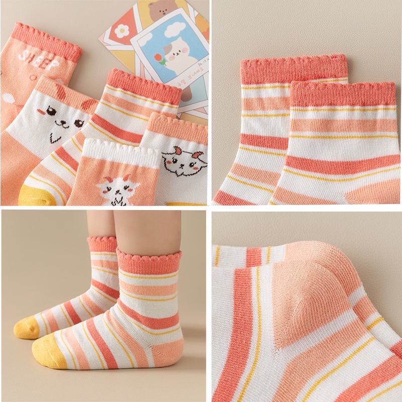 Set 5 Đôi Vớ cotton Mềm Mại Hoạ Tiết Cung Hoàng Đạo Cho Bé 1-13s