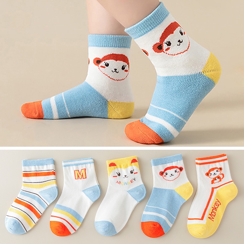 Set 5 Đôi Vớ cotton Mềm Mại Hoạ Tiết Cung Hoàng Đạo Cho Bé 1-13s
