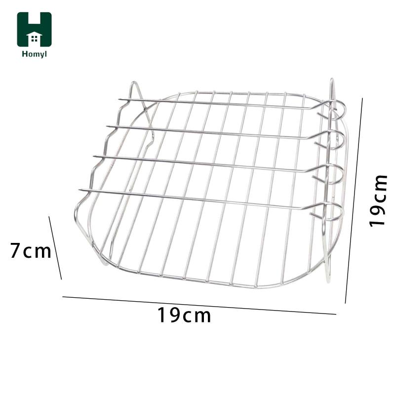 Khay nướng xiên HOMYL hai tầng thay thế cho bếp nướng BBQ/ pizza/ bánh mì/ nồi chiên không dầu