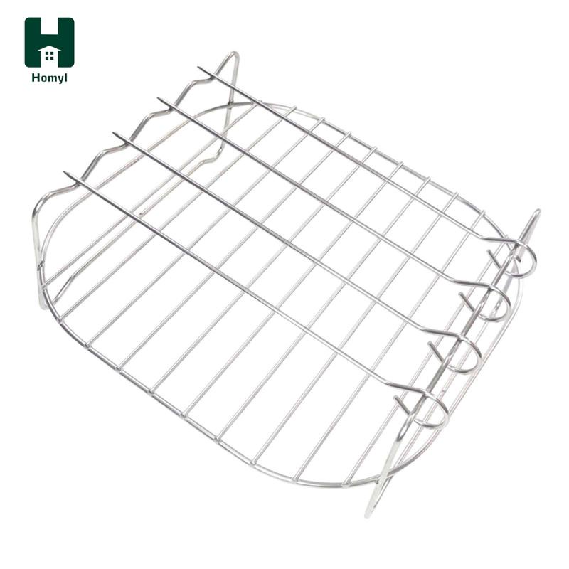 Khay nướng xiên HOMYL hai tầng thay thế cho bếp nướng BBQ/ pizza/ bánh mì/ nồi chiên không dầu