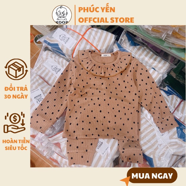 Đồ Bộ dài tay XOOP gân tăm bèo in tràn cho bé gái  XD4,Bộ thời trang Shop Phúc Yến