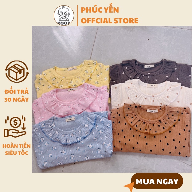 Đồ Bộ dài tay XOOP gân tăm bèo in tràn cho bé gái  XD4,Bộ thời trang Shop Phúc Yến