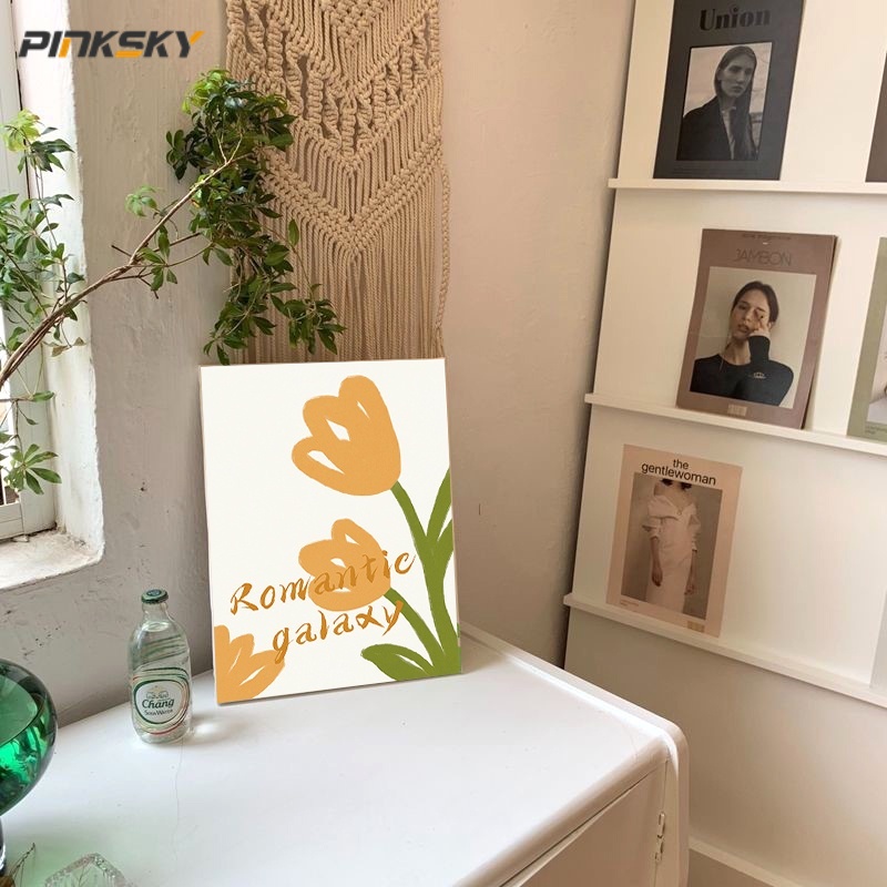 Tranh Vải Bạt Treo Tường In Hình Hoa Tulip Sáng Tạo Trang Trí Nhà Cửa