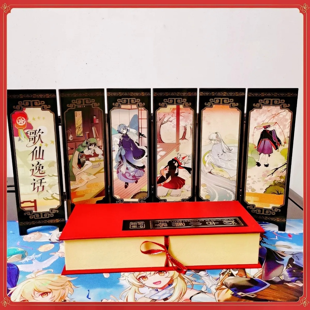 ★Genshin Impact★Năm Bản Bài Hát Cổ Tích ayaka & kazuha & Ventti & xingqiu & scaramouche Trang Trí Bàn Làm Việc Có Thể Gập Lạ