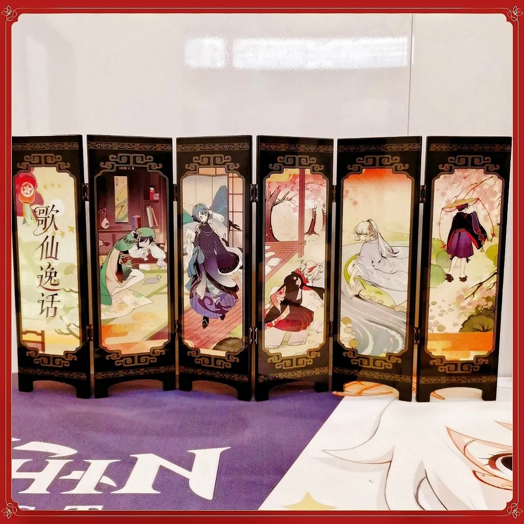 ★Genshin Impact★Năm Bản Bài Hát Cổ Tích ayaka & kazuha & Ventti & xingqiu & scaramouche Trang Trí Bàn Làm Việc Có Thể Gập Lạ