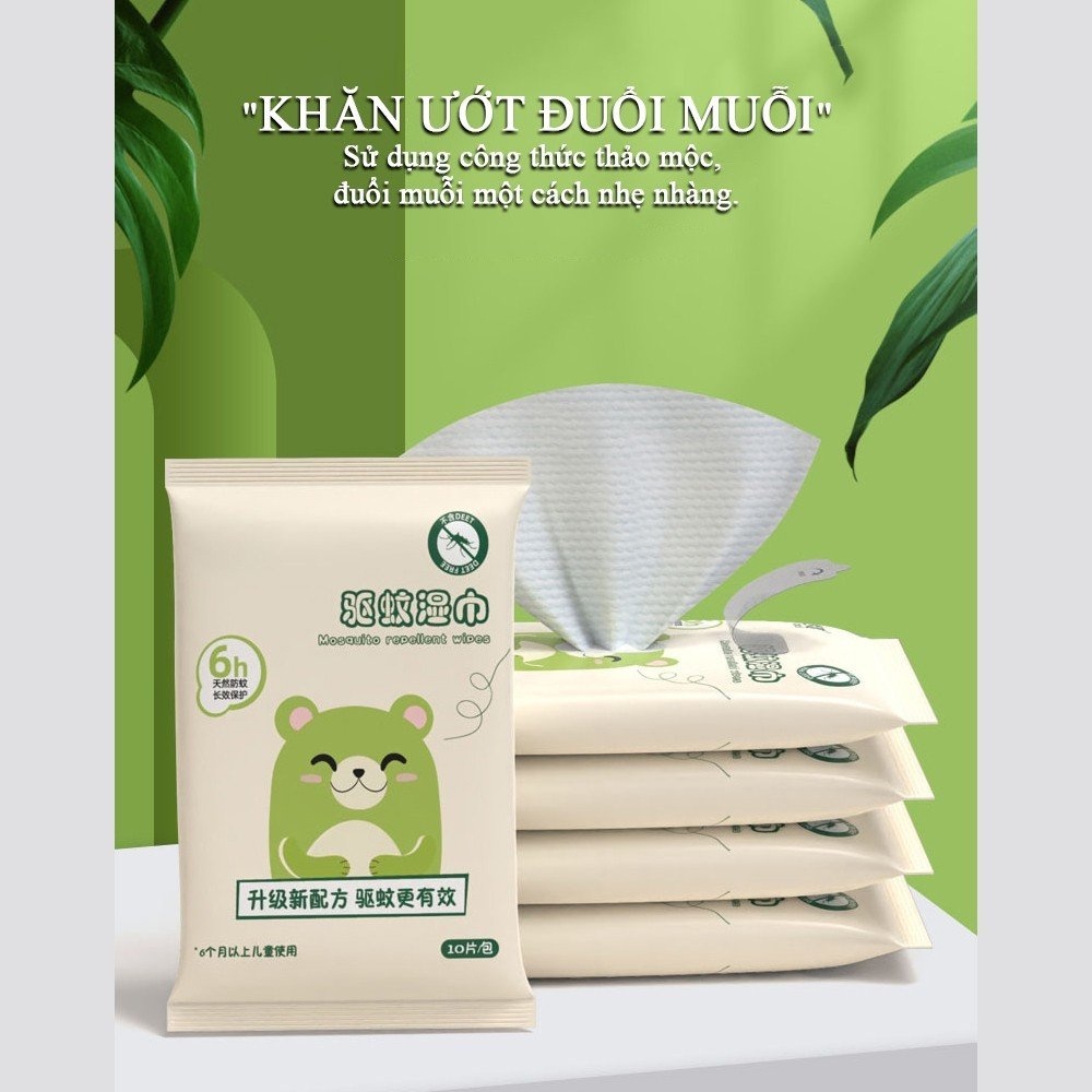 Gói Khăn Giấy Ướt Lau Chống Muỗi, Đuổi Muỗi An Toàn, Hiệu Quả