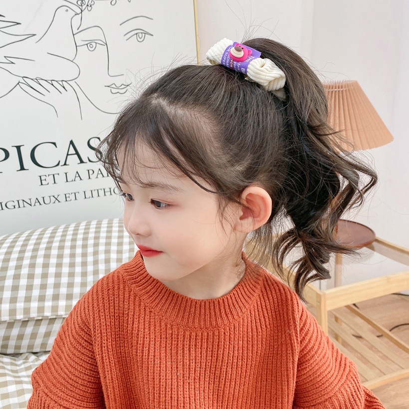 Ahellogirl Dây Buộc Tóc Cao Su Co Giãn Hình Gấu Và Dâu Tây Dễ Thương Thời Trang Thu Đông Dành Cho Nữ