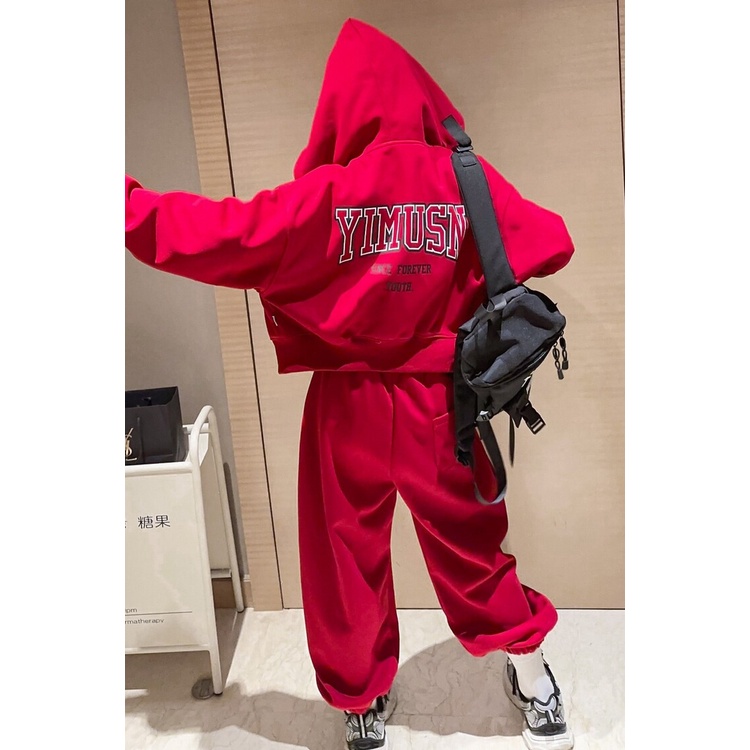 Set Đồ Thể Thao Áo Khoác Có Nón + Quần Dài Thời Trang Mùa Thu Cho Bé Gái