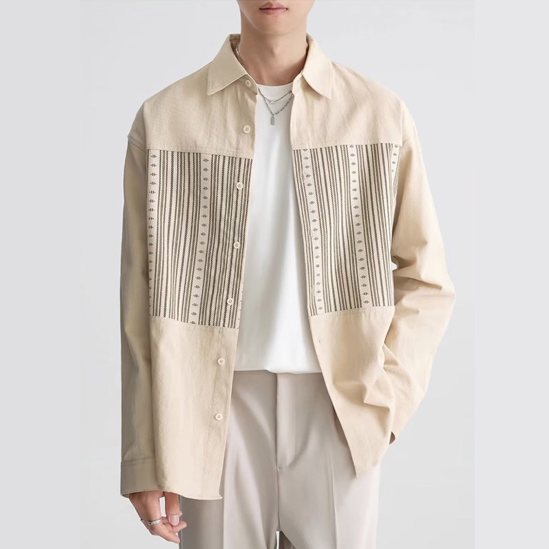 Bosyhome Áo Sơ Mi Dài Tay Họa Tiết Sọc Thời Trang Dành Cho Nam