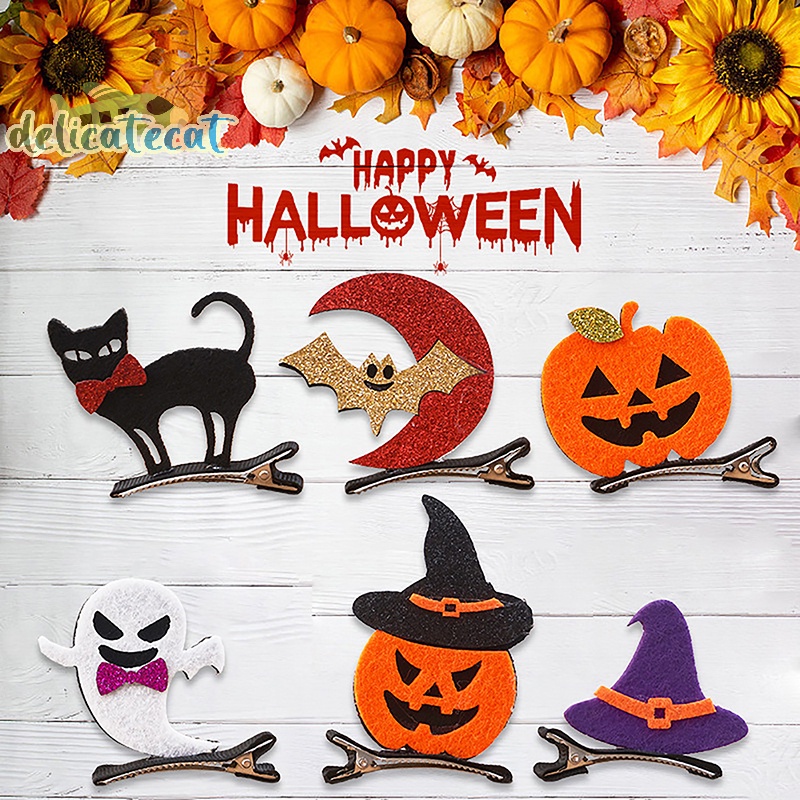 Kẹp Tóc Hình Quả Bí Ngô / Mèo Đen Phong Cách halloween Độc Đáo