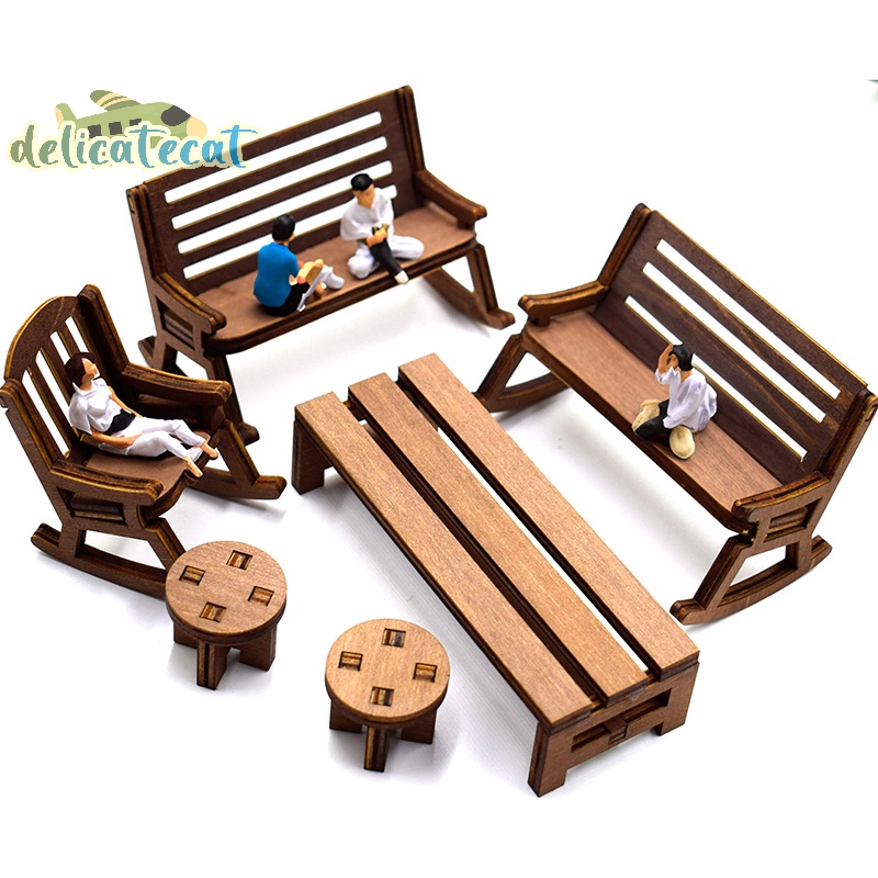 1 / 12 Nhà Búp Bê Ghế Bàn Mini Nhà Búp Bê Ghế Bập bênh Phụ Kiện Nội Thất Nhà Búp Bê Cho Trẻ Em Giả Vờ Chơi Đồ Chơi