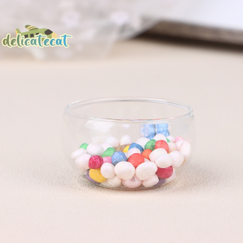 Phụ Kiện Bát Ăn mini Bằng Thủy Tinh Trang Trí Nhà Búp Bê
