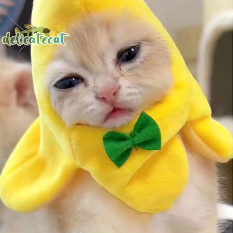 Mũ Trùm Đầu Hóa Trang Quả Chuối Bằng Vải Lông Sáng Tạo Dễ Thương Dành Cho Mèo Cưng