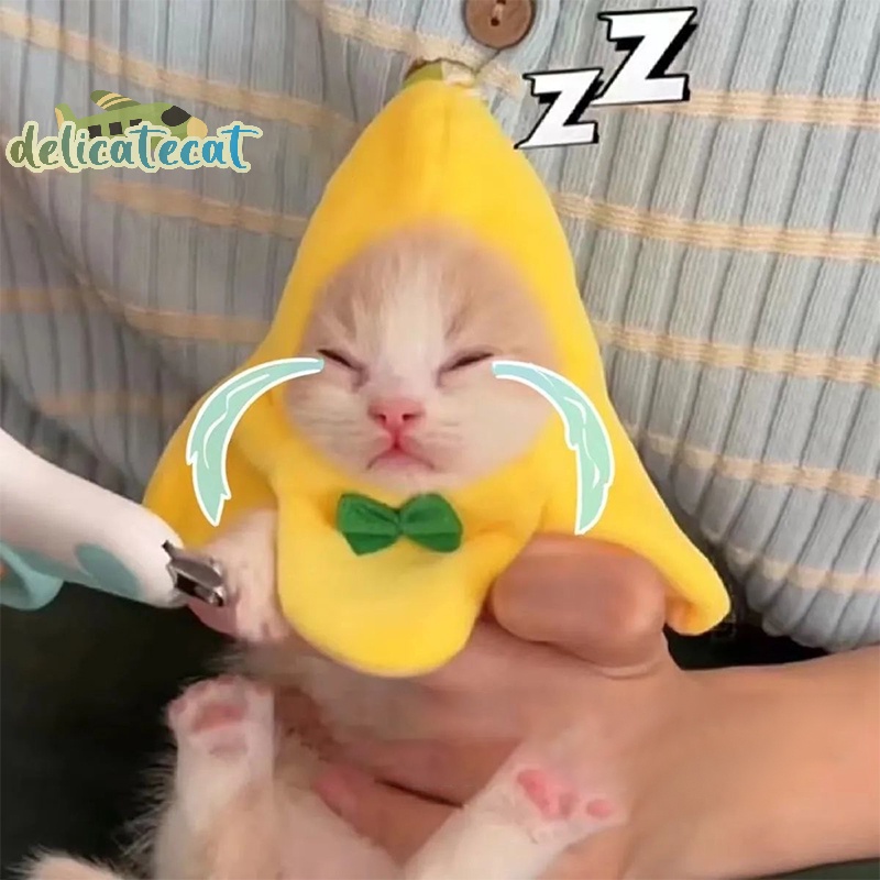 Mũ Trùm Đầu Hóa Trang Quả Chuối Bằng Vải Lông Sáng Tạo Dễ Thương Dành Cho Mèo Cưng