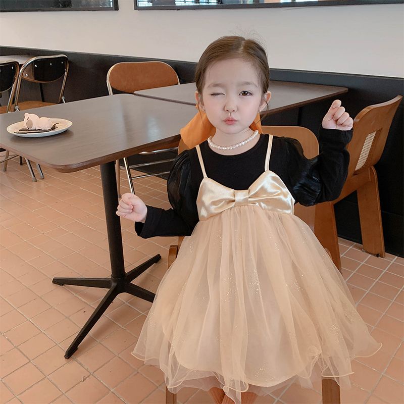 Đầm Công Chúa Thắt Nơ Phong Cách Hàn Quốc Thời Trang Mùa Xuân Mới 2023 Dành Cho Bé Gái