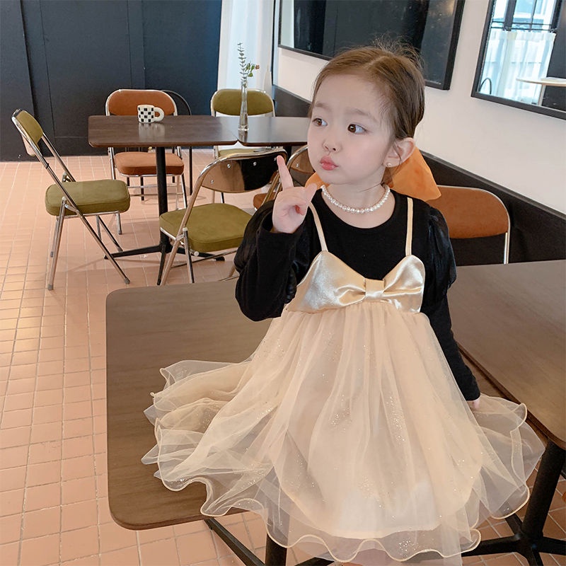 Đầm Công Chúa Thắt Nơ Phong Cách Hàn Quốc Thời Trang Mùa Xuân Mới 2023 Dành Cho Bé Gái