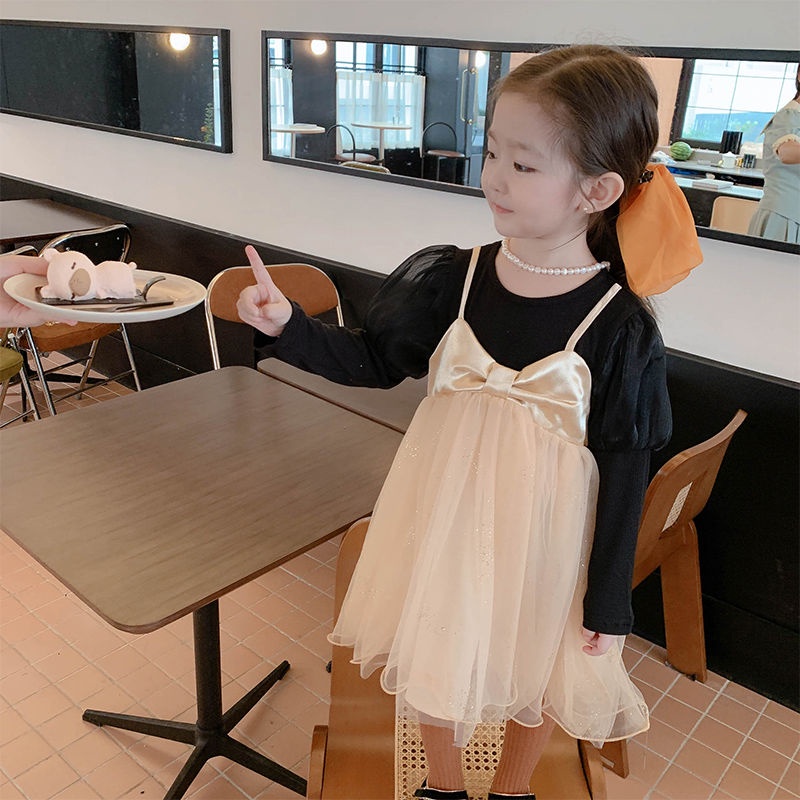 Đầm Công Chúa Thắt Nơ Phong Cách Hàn Quốc Thời Trang Mùa Xuân Mới 2023 Dành Cho Bé Gái