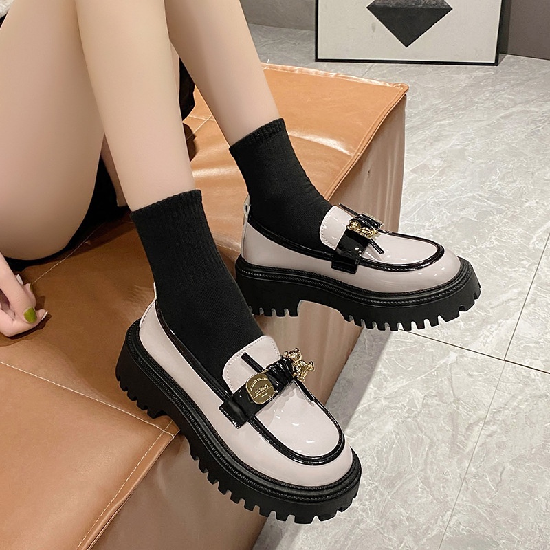 Sáu Giày Lười Da Đế Dày Thời Trang 2023 Dành Cho Nữ