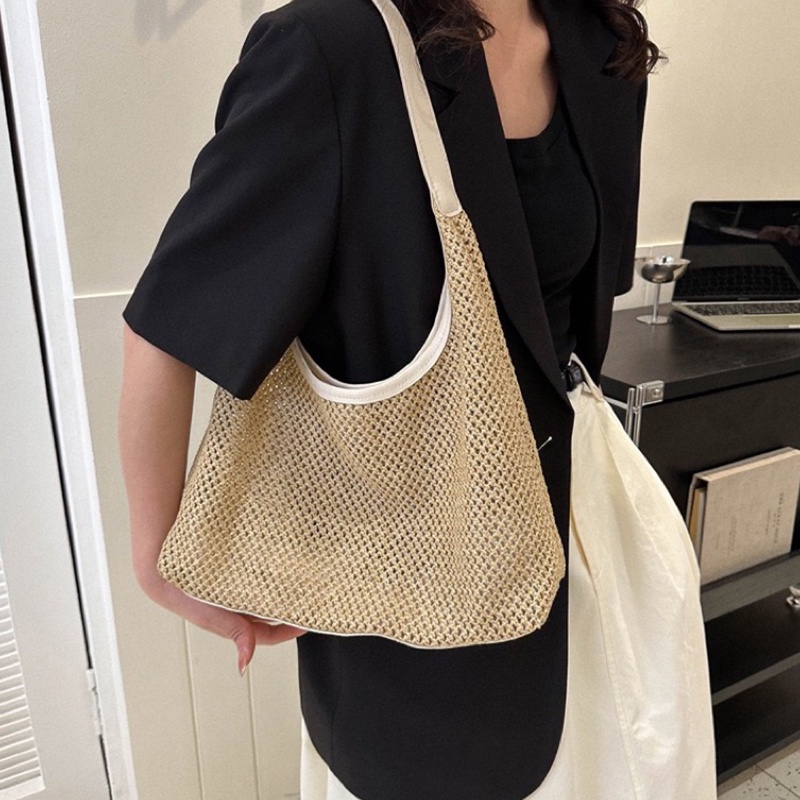Túi cói dệt thủ công phong cách Hàn Quốc 🌷 Túi lưới xinh đi biển du lịch JP6