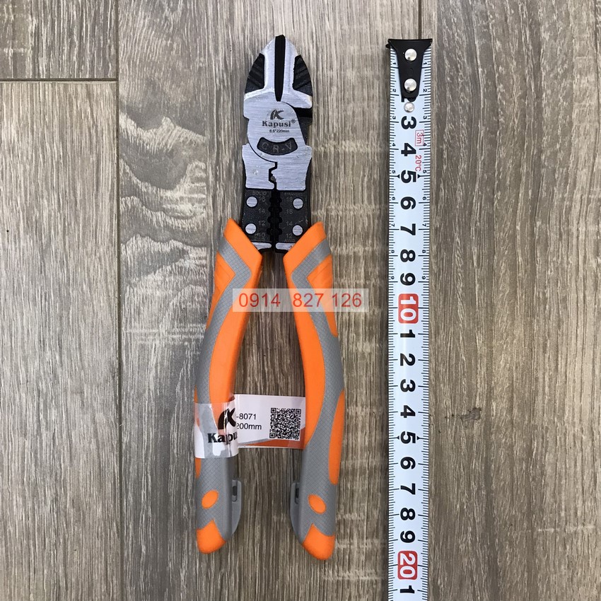 Kìm cắt đa năng KAPUSI K-8071 Japan 8inch200mm, thép CRV độ cứng cao lưỡi kìm sắc bén, Bh12 thángKouritsu Official Store