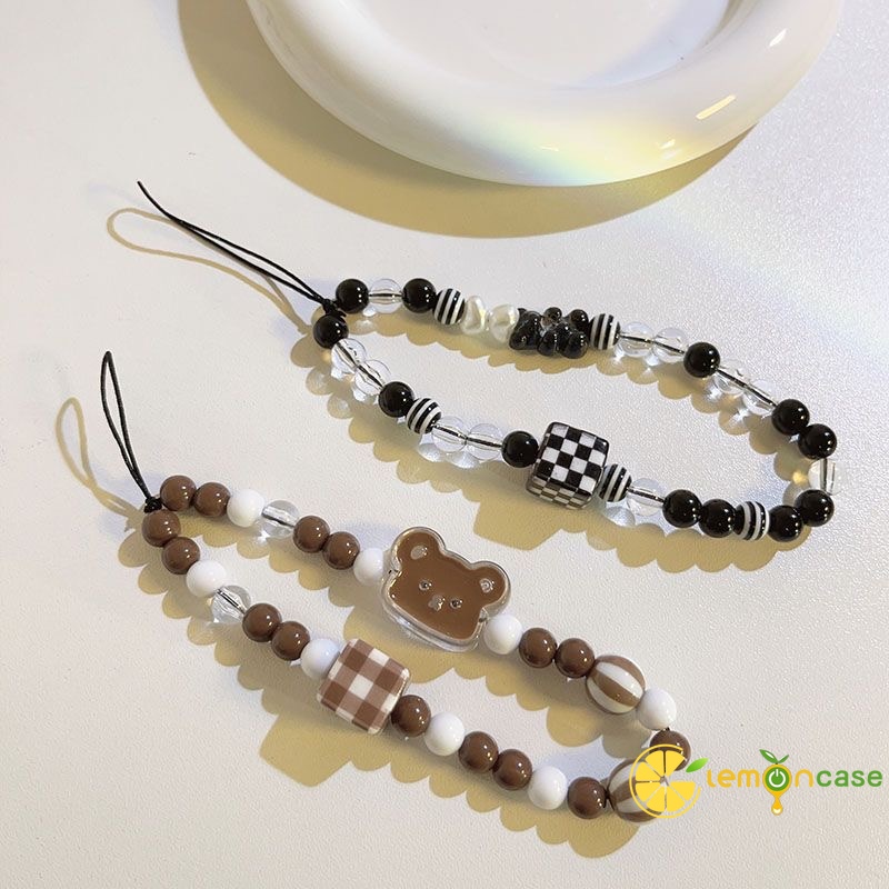 Thời Trang Dây Đeo Điện Thoại Dạng Chuỗi Hạt Thắt Nơ Trái Tim Phong Cách Hoạt Hình kpop