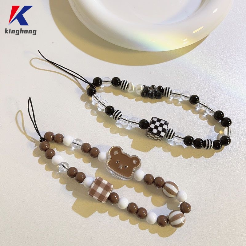 Thời Trang Dây Đeo Điện Thoại Dạng Chuỗi Hạt Thắt Nơ Trái Tim Phong Cách Hoạt Hình kpop