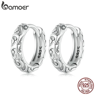 Bamoer Bông Tai Bạc 925 Hoạ Tiết Cổ Điển Cho Nữ