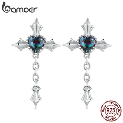 Bamoer Bông Tai Bạc 925 Hình Trái Tim Xinh Xắn Cho Nữ