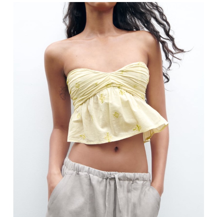 Zara Áo Ống Thêu Họa Tiết Tổ Ong Sau Lưng 23 Kiểu Thời Trang Mùa Hè7200130