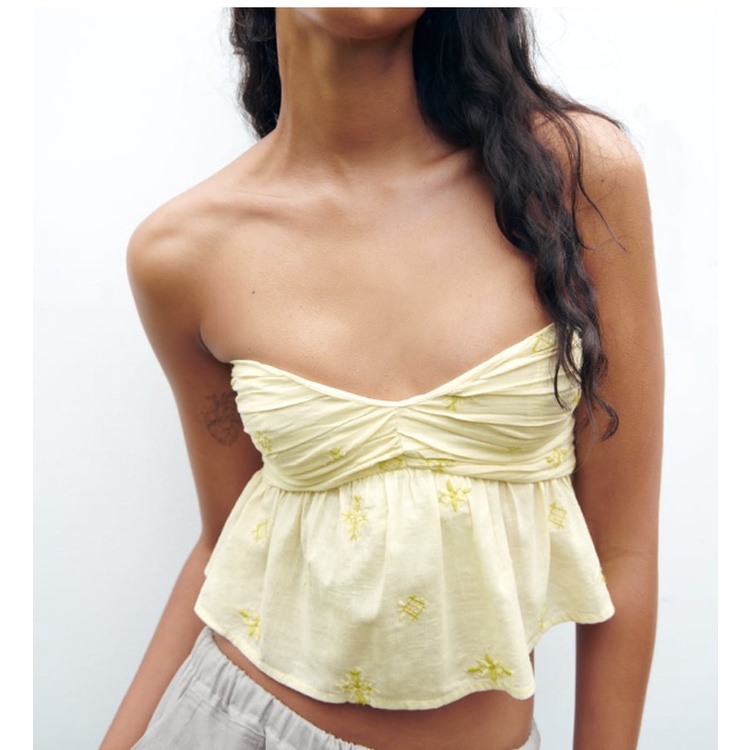 Zara Áo Ống Thêu Họa Tiết Tổ Ong Sau Lưng 23 Kiểu Thời Trang Mùa Hè7200130