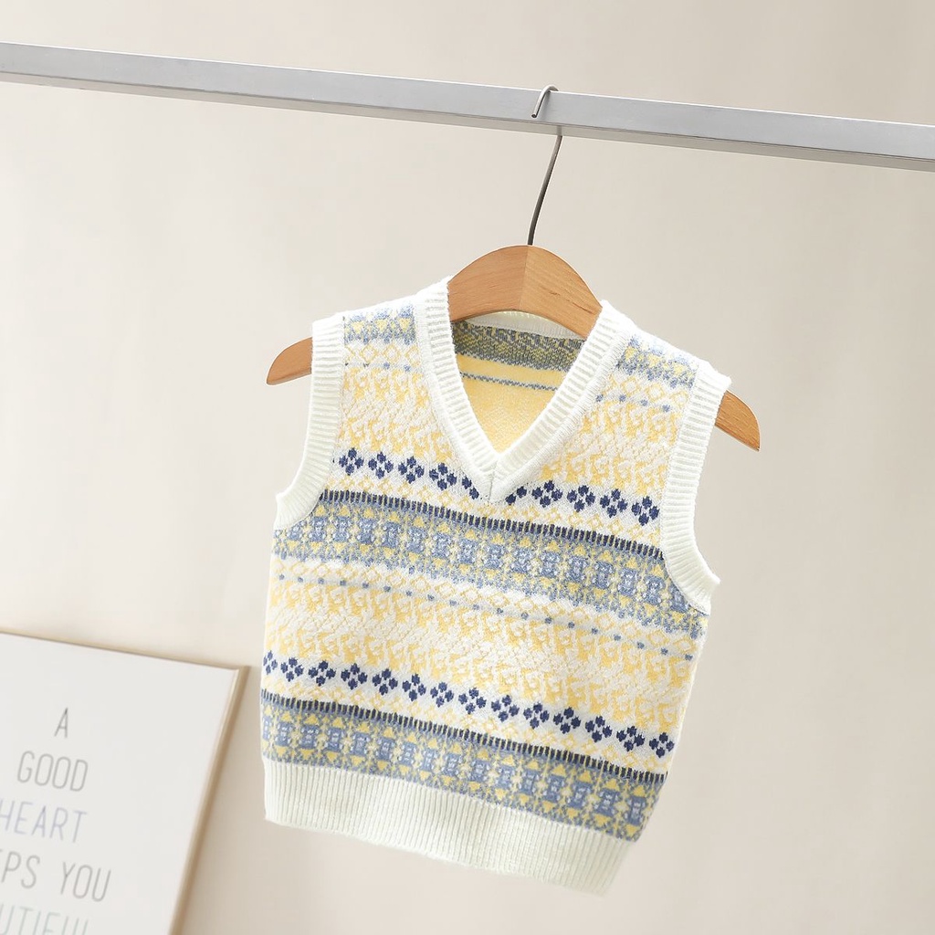 Áo sweater Không Tay Phong Cách Hàn Quốc Thời Trang Xuân Thu 2023 Mới Cho Bé Gái