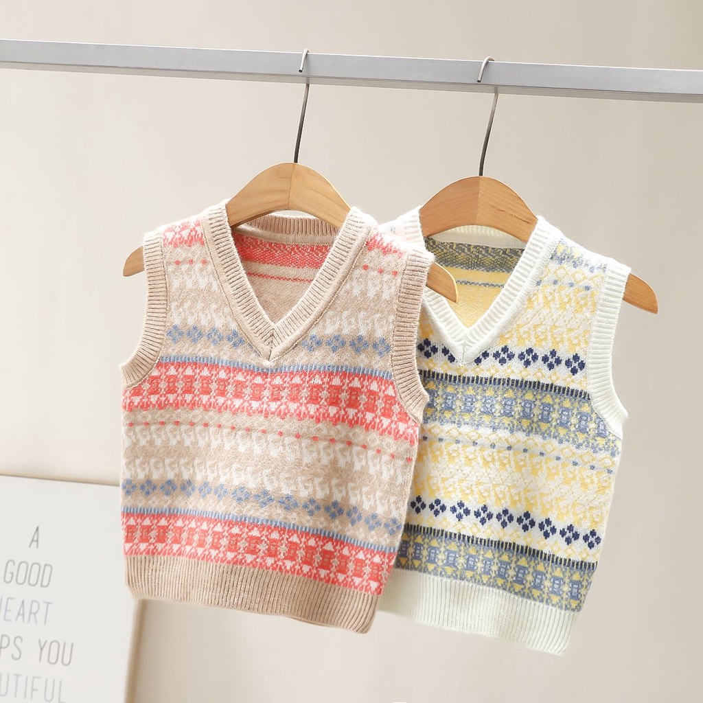 Áo sweater Không Tay Phong Cách Hàn Quốc Thời Trang Xuân Thu 2023 Mới Cho Bé Gái