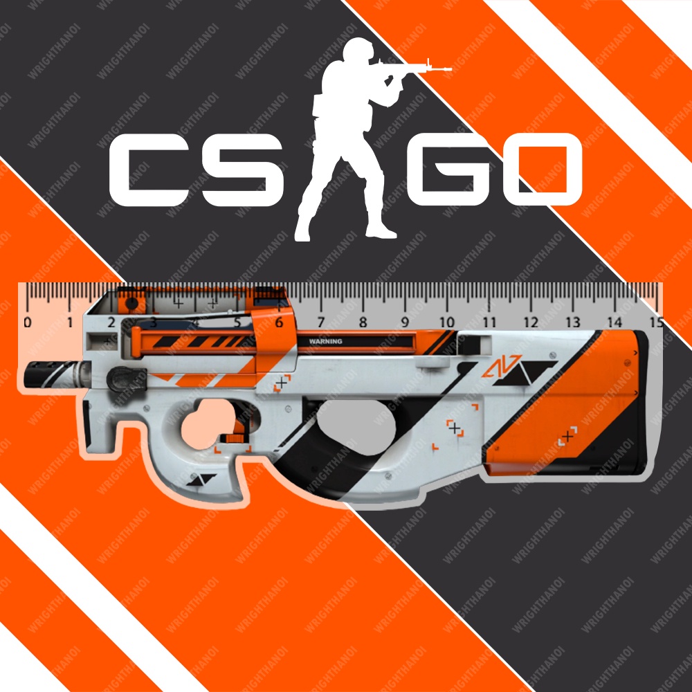 Mô hình Thước Kẻ Học Sinh 15cm In CS:GO Counter Strike Game Hành Động