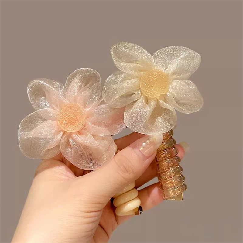 1 Dây Buộc Tóc Cao Su Co Giãn Hình Hoa Hướng Dương Thắt Nơ Thời Trang Cho Nữ