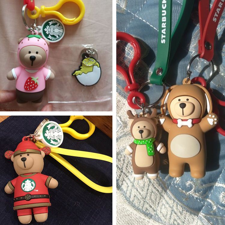 Móc Khóa Gấu starbucks 35 Kiểu Móc Khóa Hình Búp Bê Hoạt Hình Dễ Thương