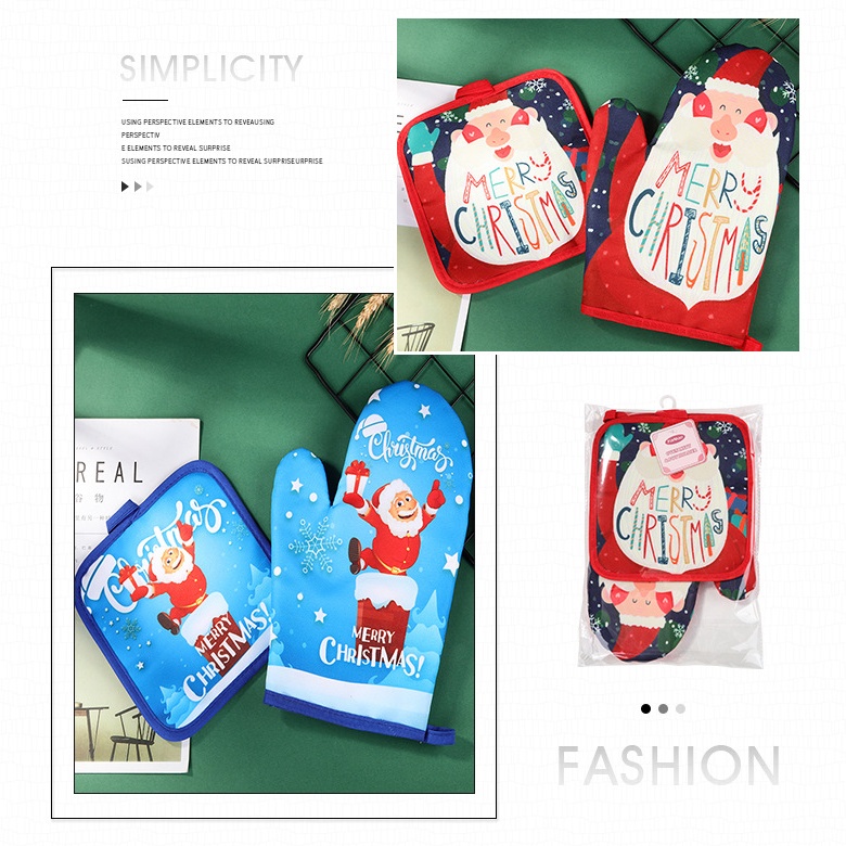 Găng Tay Cách Nhiệt Dùng Cho Lò Vi Sóng Phong Cách Giáng Sinh