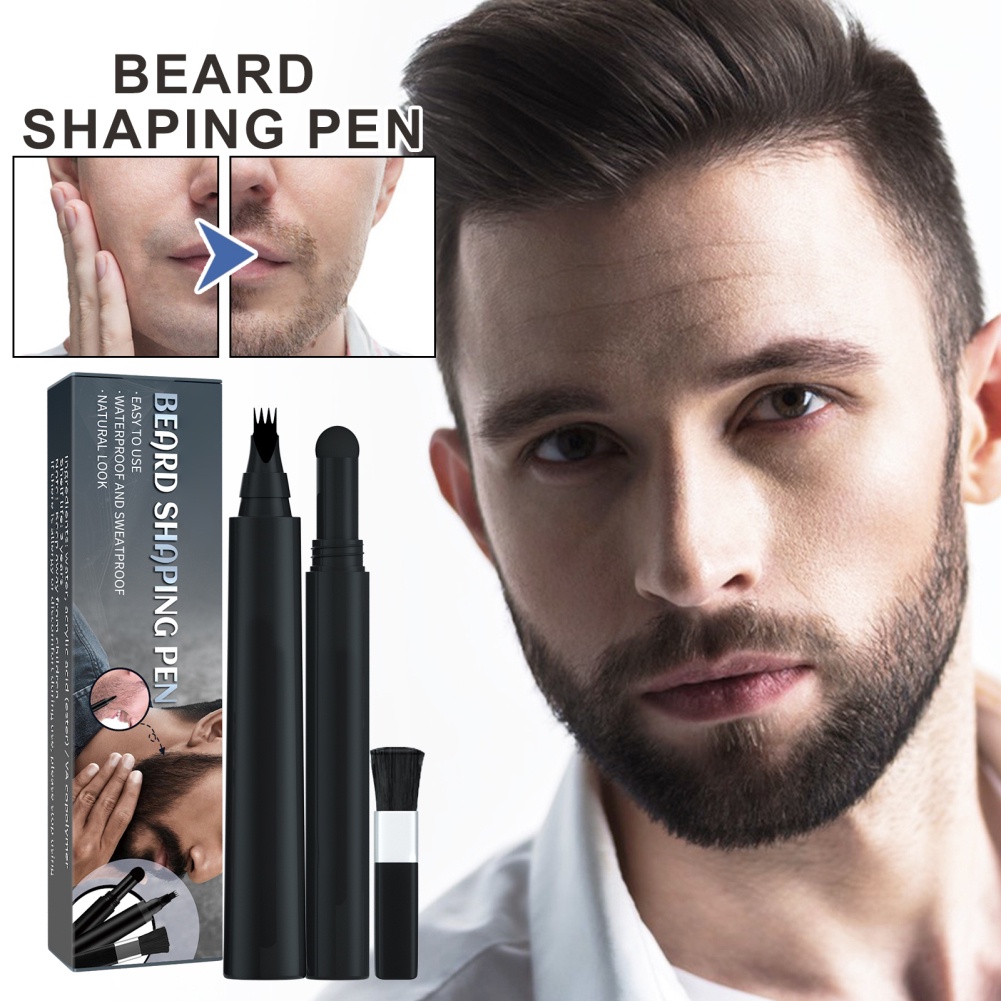 ♕ Filler Chăm sóc tóc và râu đen Thuốc nhuộm tóc Brush Shaper Tự nhiên tăng cường màu sắc cho nam Bút chì chải lông dùng một lần Thuốc nhuộm râu không thấm nước lâu dài UPBEST
