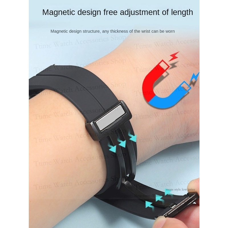 Dây Đeo Silicon 20mm 22mm Kèm Khóa Nam Châm Cho Đồng Hồ Thông Minh seiko 5 skx007 skx009