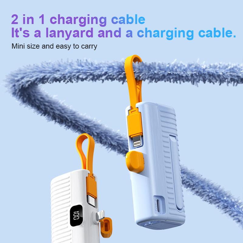 Sạc Dự Phòng qgeem mini 5000mah qc pd Nhanh Cho iphone 15 14 13 12 samsung xiaomi