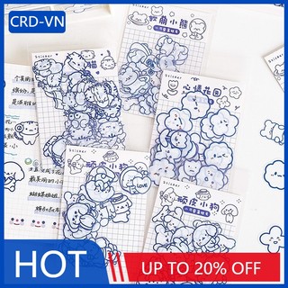 [CRD] Bộ 40 miếng hình dán PET chống thấm nước họa tiết hoạt hình đơn giản trang trí sổ tay đẹp mắt DIY