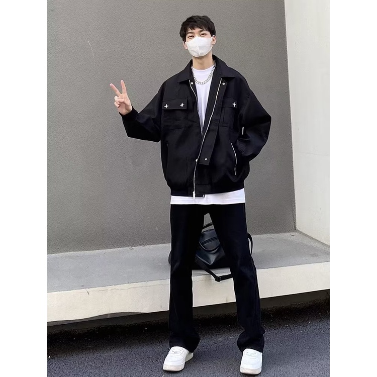 Áo Khoác Dáng Rộng Phong Cách Thời Trang retro Mỹ Dành Cho Cặp Đôi