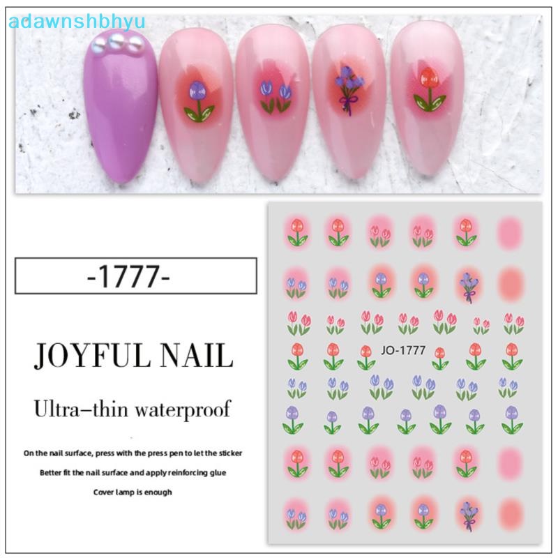 Miếng Dán Trang Trí Móng Tay Hình Hoa tulip Chống Thấm Nước vn