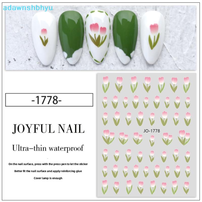 Miếng Dán Trang Trí Móng Tay Hình Hoa tulip Chống Thấm Nước vn