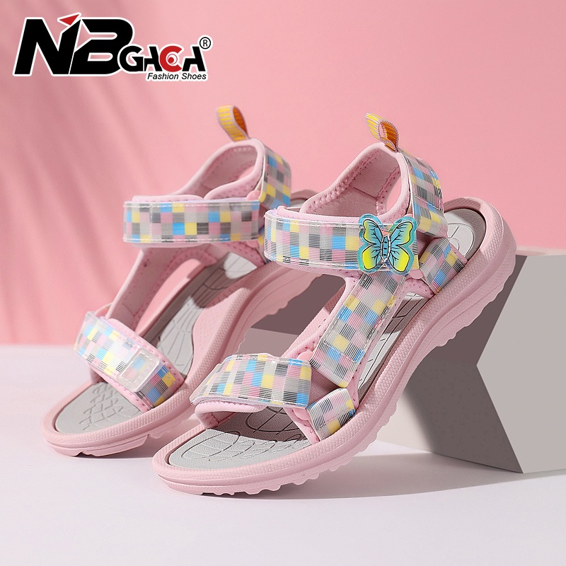 Xăng đan Mềm Mại Chống Trượt Thoáng Khí In Họa Tiết Bươm Bướm Dễ Thương Dành Cho Bé Gái