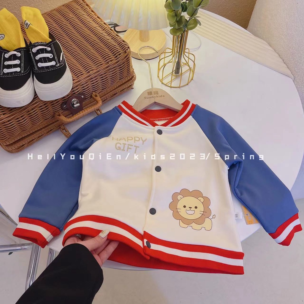 Áo Khoác Bóng Chày Tay Dài 70-150cm Bằng Lông Cừu Dày Dặn Giữ Ấm Thời Trang Thu Đông Cho Bé