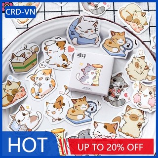 Bộ 45 miếng dán trang trí hình mèo dễ thương