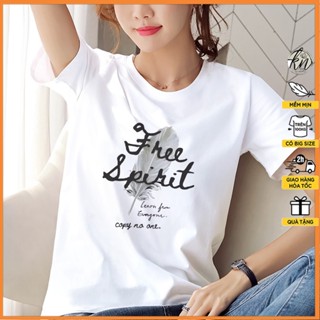 Áo Thun Nữ Tay Ngắn Kiểu Đẹp Co Giãn Hình Free Spirit  - KTQN TSHIRT AND UNIFORM
