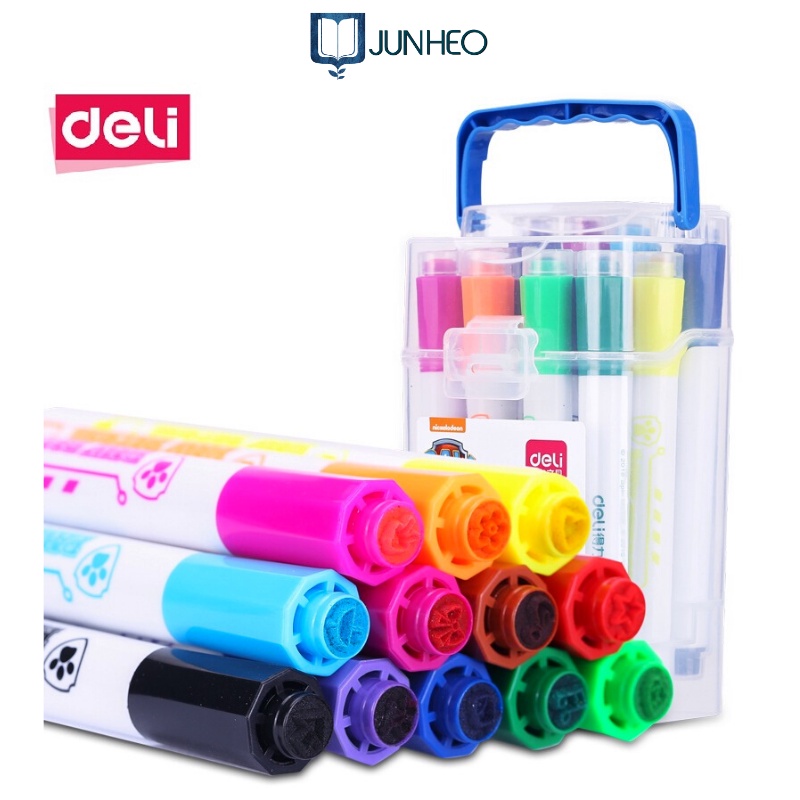 Bộ 12 bút lông màu nước Deli chất lượng cao cho bé - Kèm hộp đựng / 70697