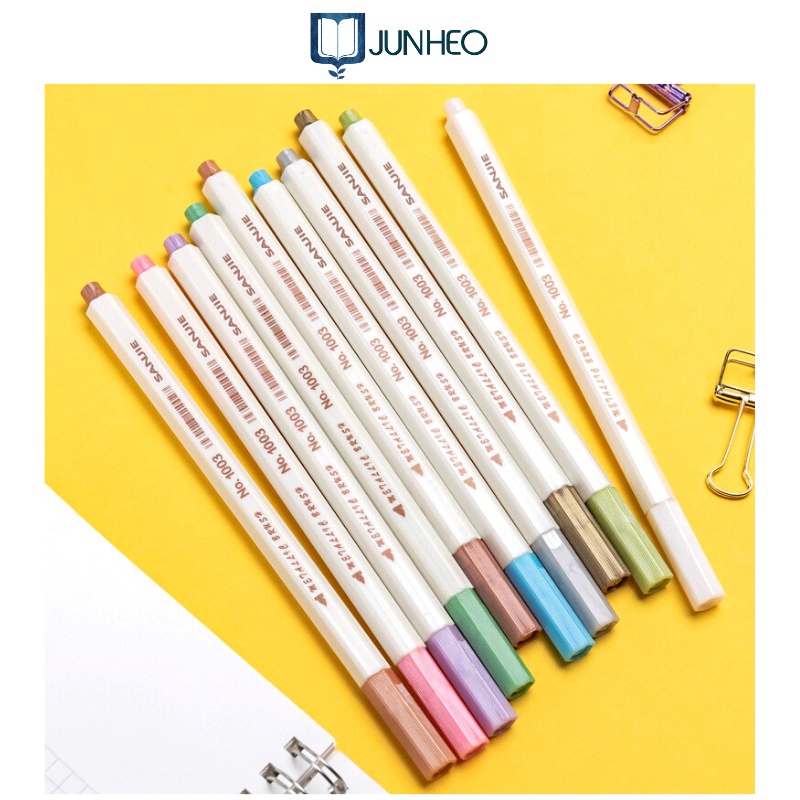 Bút metalic brush ánh kim, bút lông viết tiêu đề trang trí sổ tay