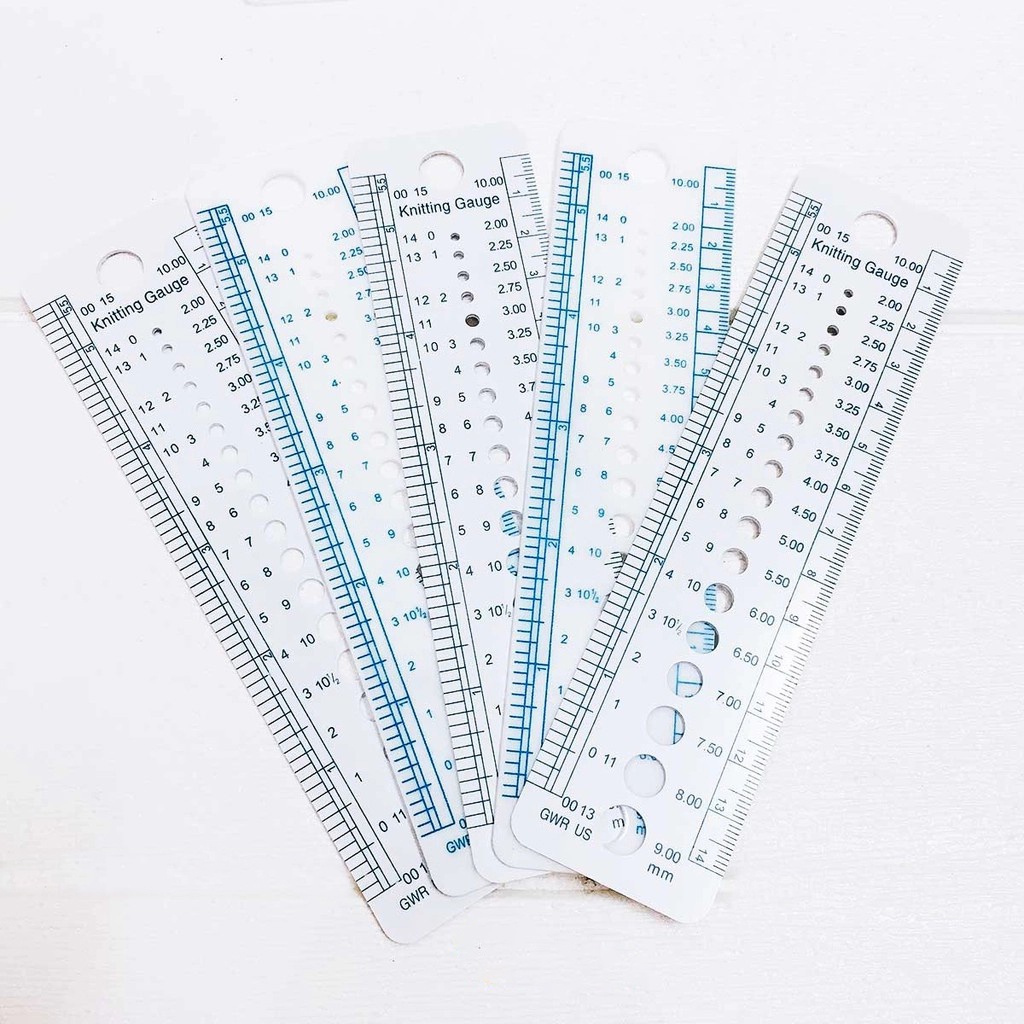 Thước đo size len sợi, kim móc tiện dụng dài 14cm